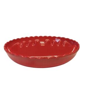 Vintage Melamine Red Ashtray Ruffled Edges Made In Taiwan 6"